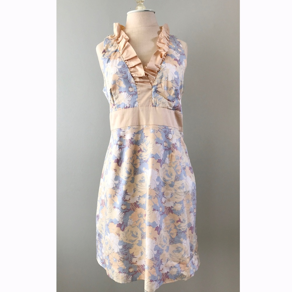 Pastel Love 21 Fitted Ruffle A-Line Dress Large